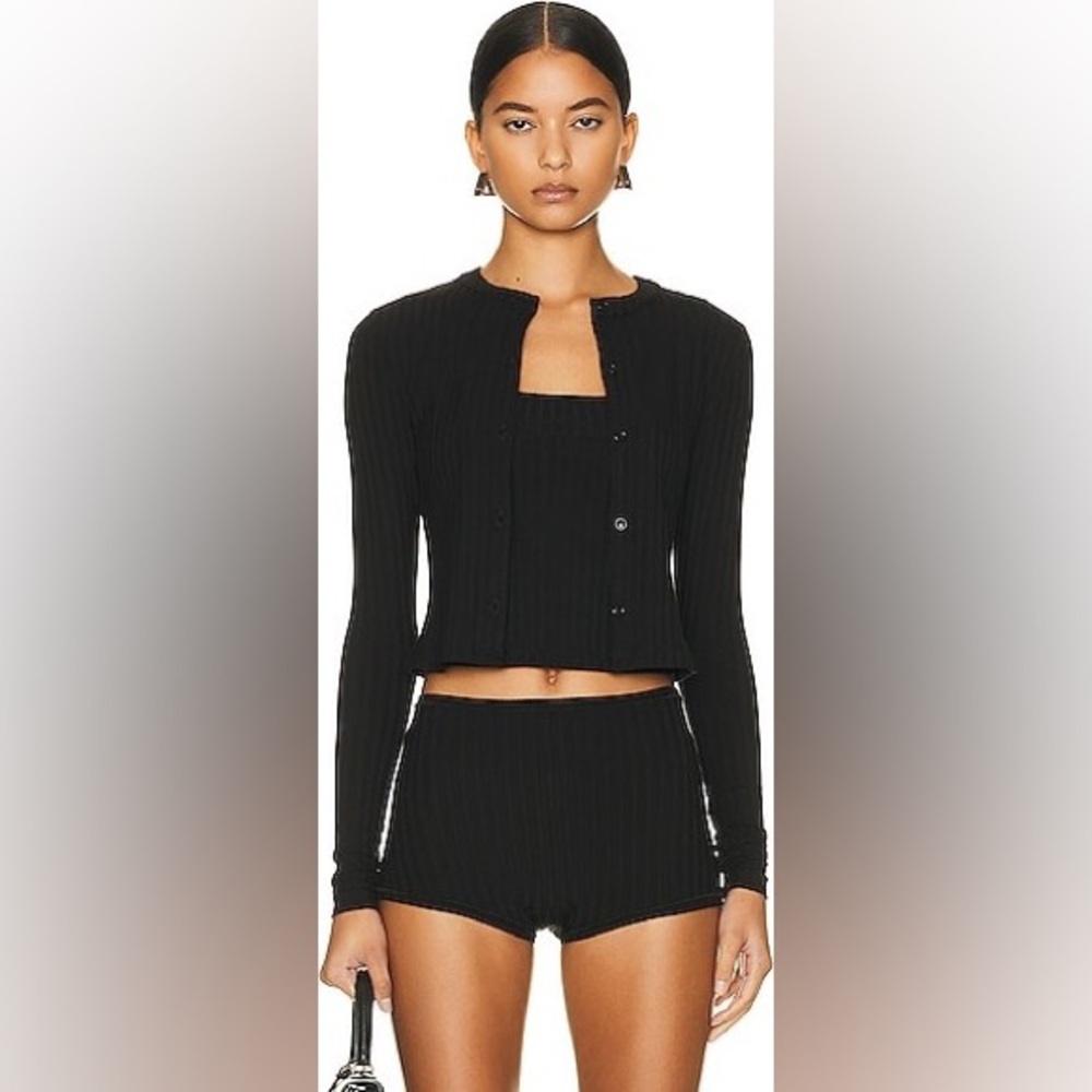 HELSA Rib Cardigan - Black
